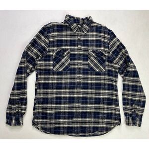 Denim & Supply Ralph Lauren Flannel Plaid Shirt Men XL Blue Long Sleeve